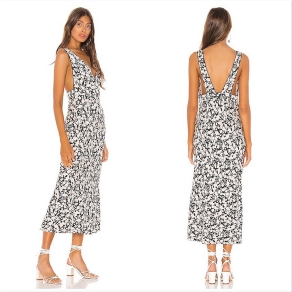 Free People Oh La La Floral Midi Dress